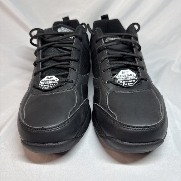 NEW Skechers Work Shoe Womens Size 12 Slip Resistant Memory Foam Relaxed Fit BLK - Picture 2 of 11